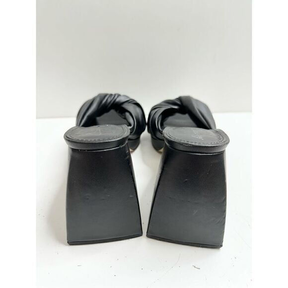Circus NY by Sam Edelman Sandals Black Twisted Front Block Heel Open Toe - Picture 6 of 11
